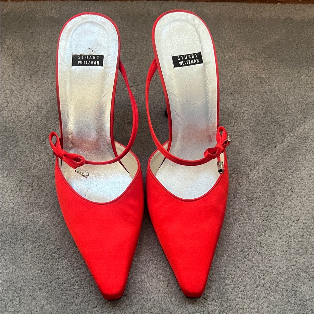 Stuart Weitzman Red Slingback Heels